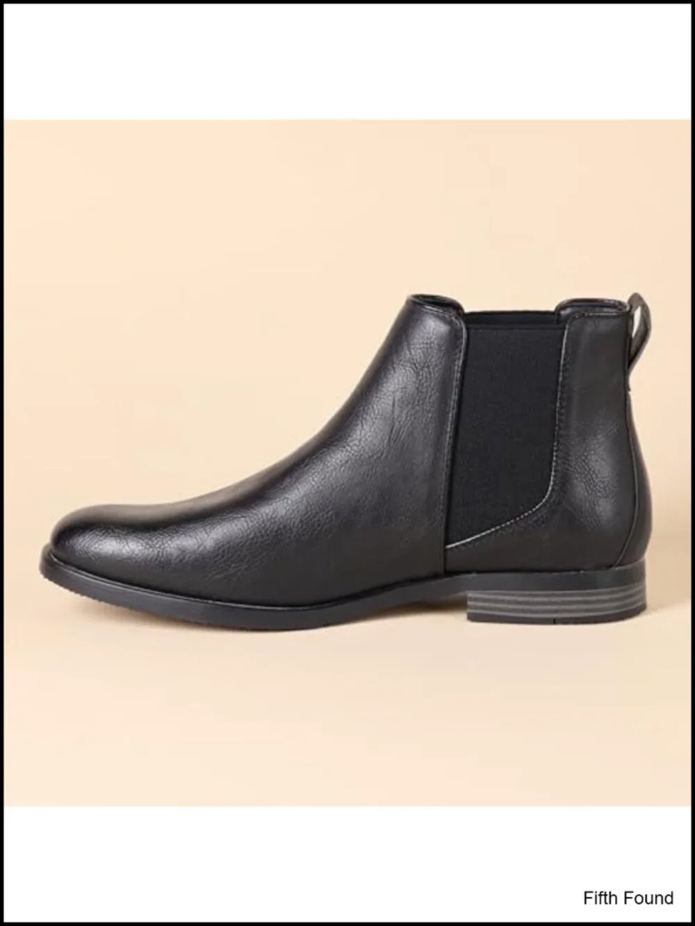 Faux Leather Chelsea Ankle Boots, Slip On Boots with Elastic Gussets